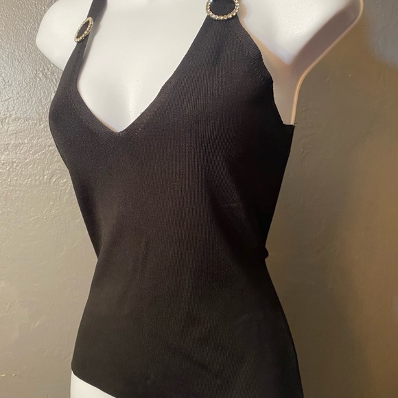 INC INTERNATIONAL CONCEPTS Black Sweater Cami/Tank With rhinestone Detail - Picture 2 of 16